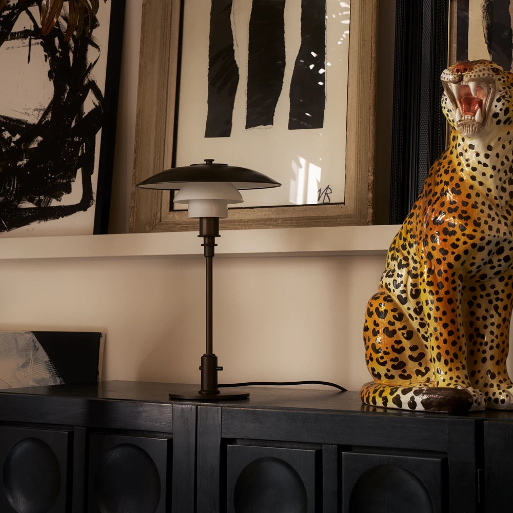 PH 3/2 Aged Brass Opal Bordlampe