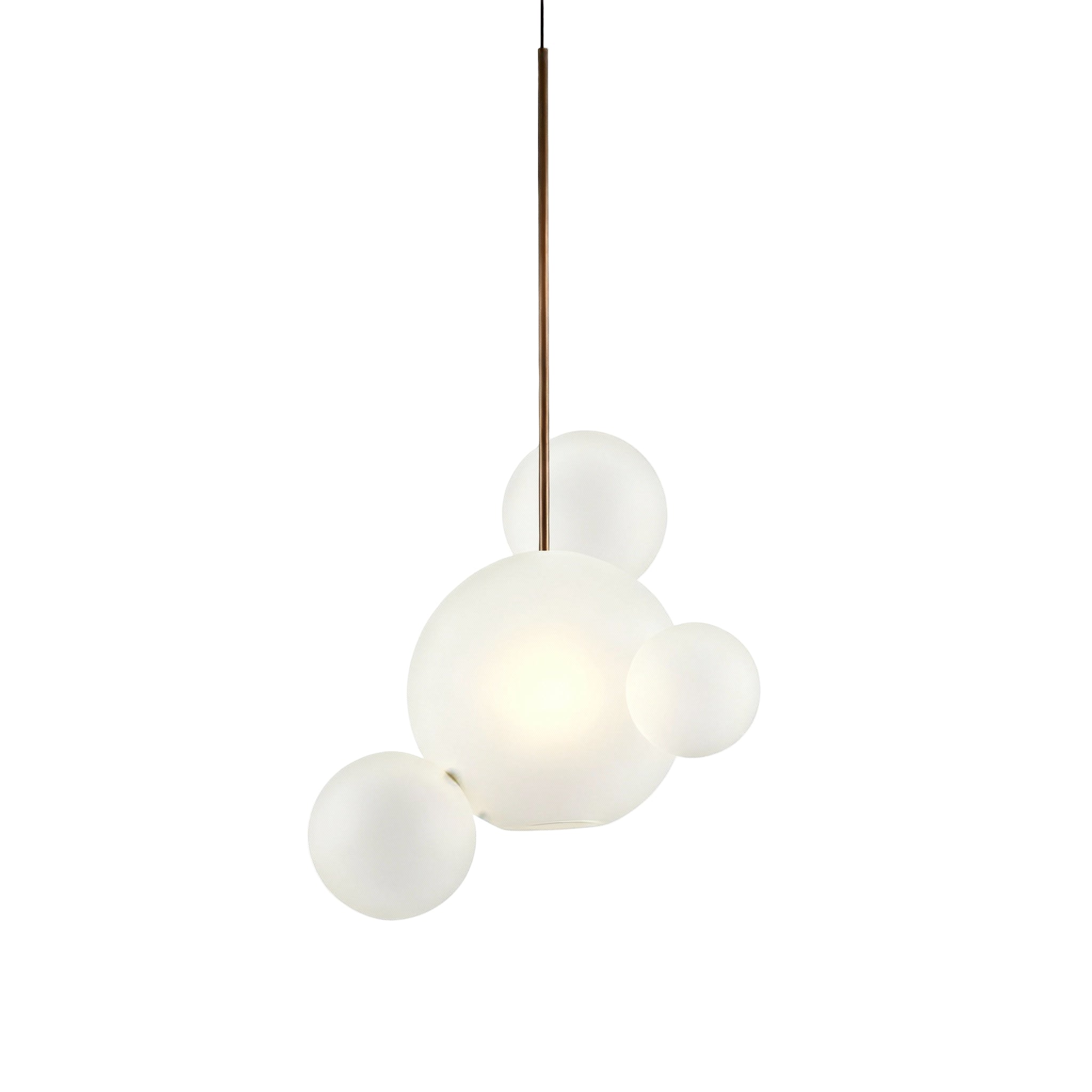 Giopato & Coombes Bolle 04 Frosted Pendant in Brushed Bronze, pendel i børstet bronse med frostet glass