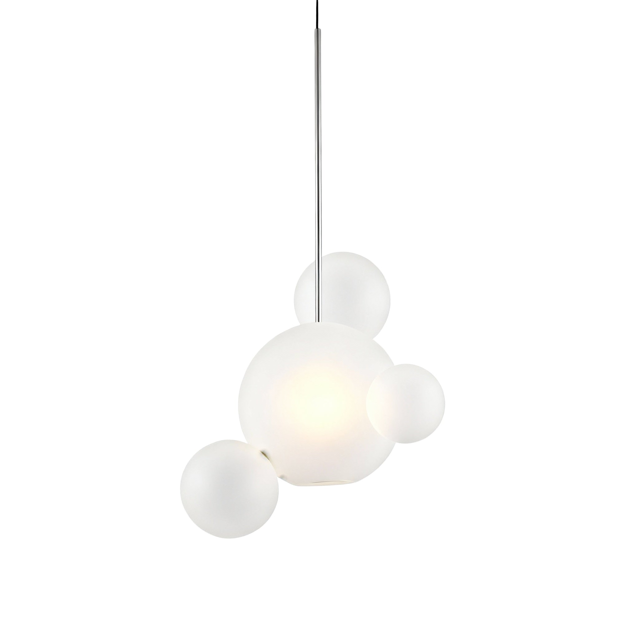 Giopato & Coombes Bolle 04 Pendant polished nickel, taklampe i polert nikkel med frostet glass
