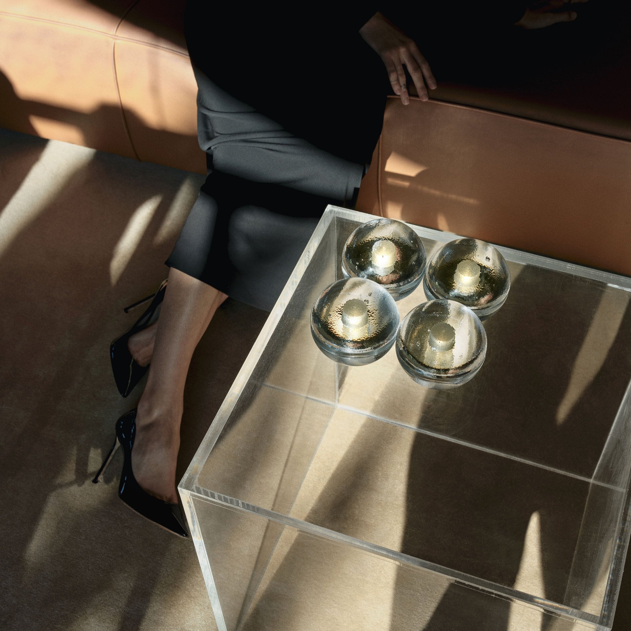 Bocci 14p oppladbar batteridrevet lampe i klart glass