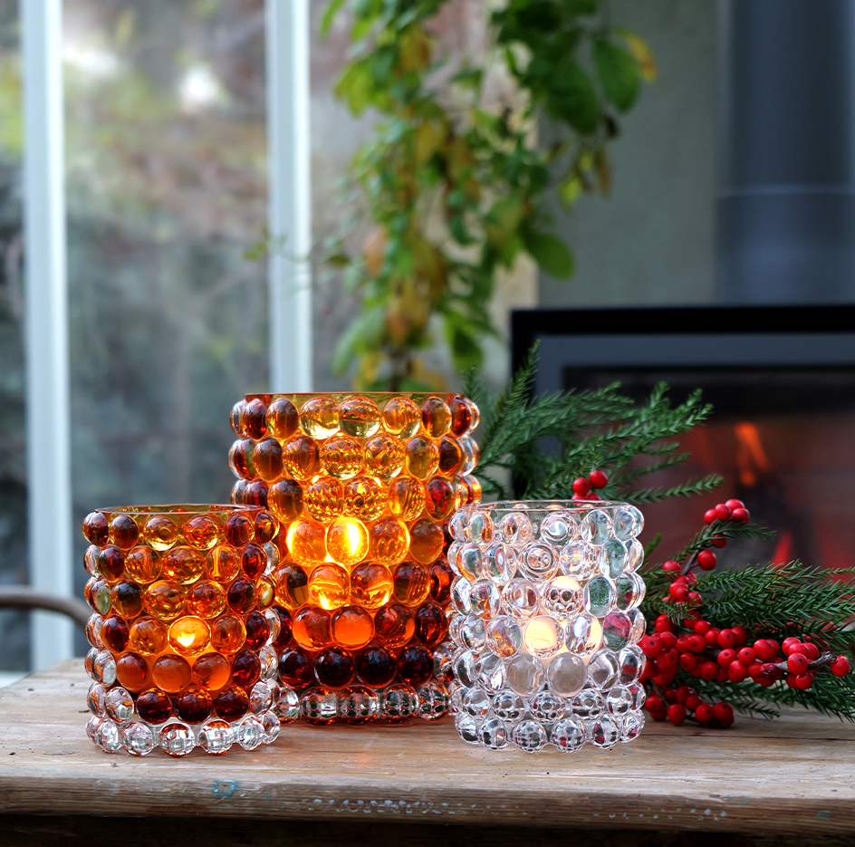 Hurricane Boule Amber Lyslykt