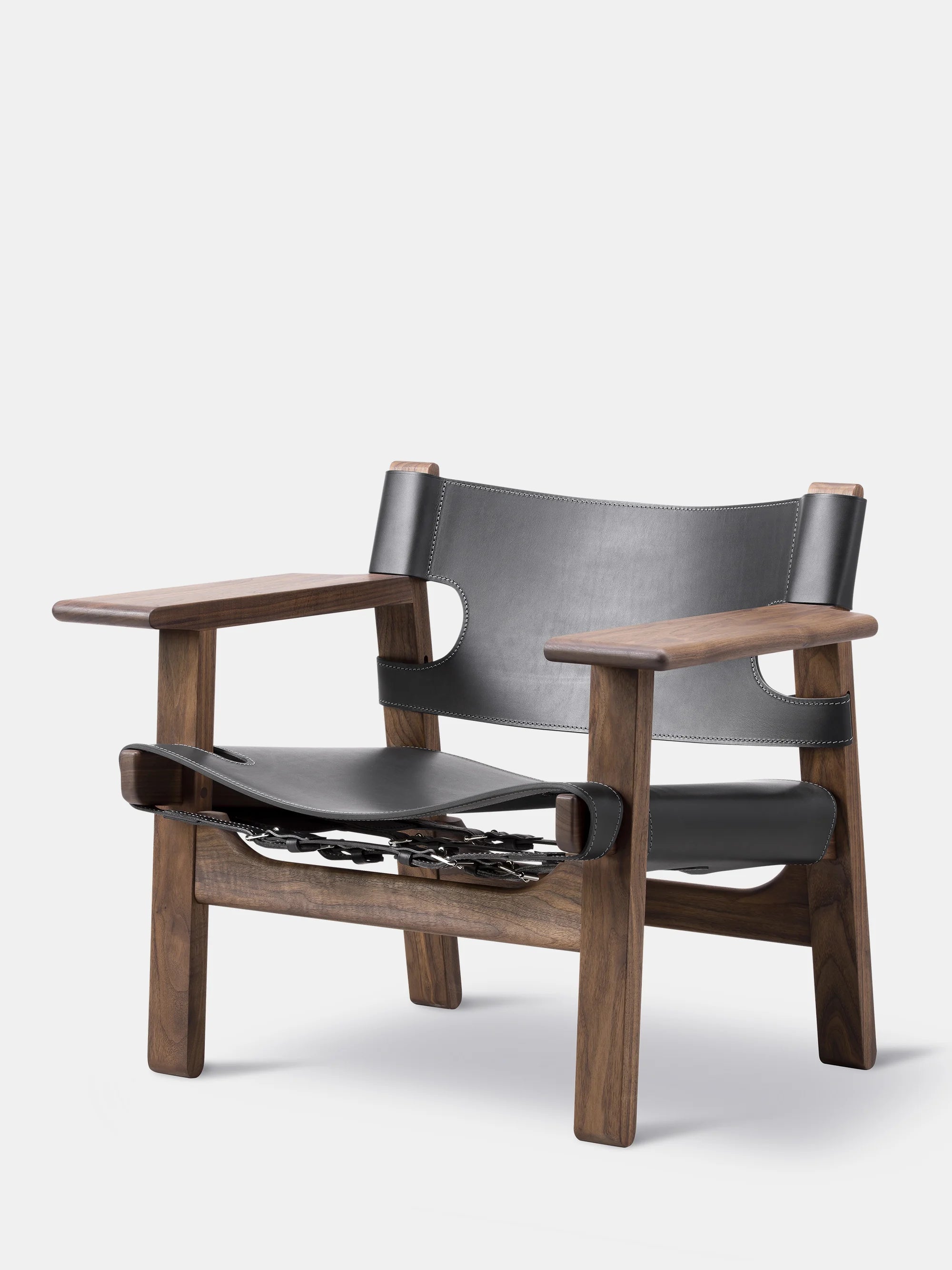 Fredericia Spanish Chair i valnøtt og sort skinn