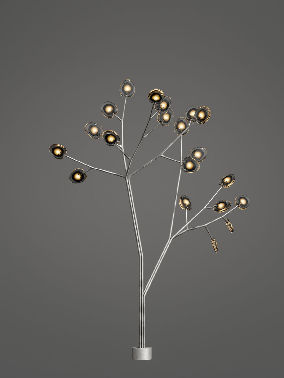 Bocci 16.20 Tree Utelampe, 16 20 Tree Grey i mørkt miljø