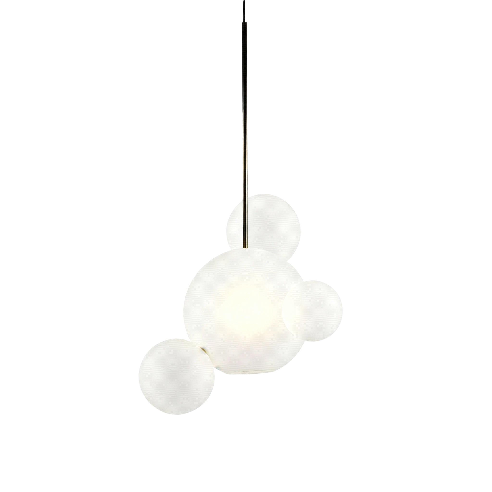 Giopato & Coombes Bolle 04 Pendant in Blacked Brass, takpendel med formørket messing og frostet glass