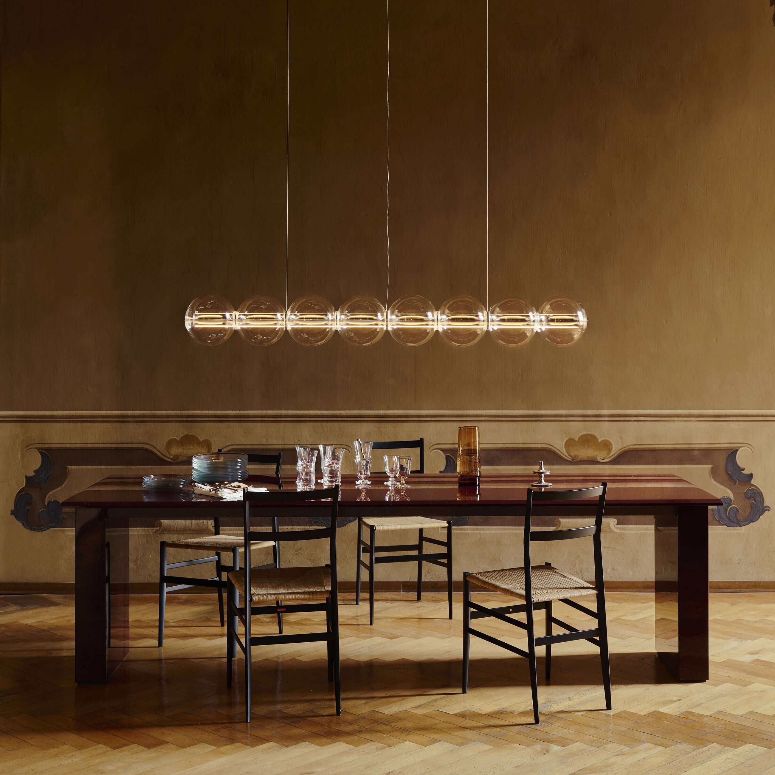 Taklampe fra Flos, designet av Ronan Bourroulec - Luce Sferica i klart glass