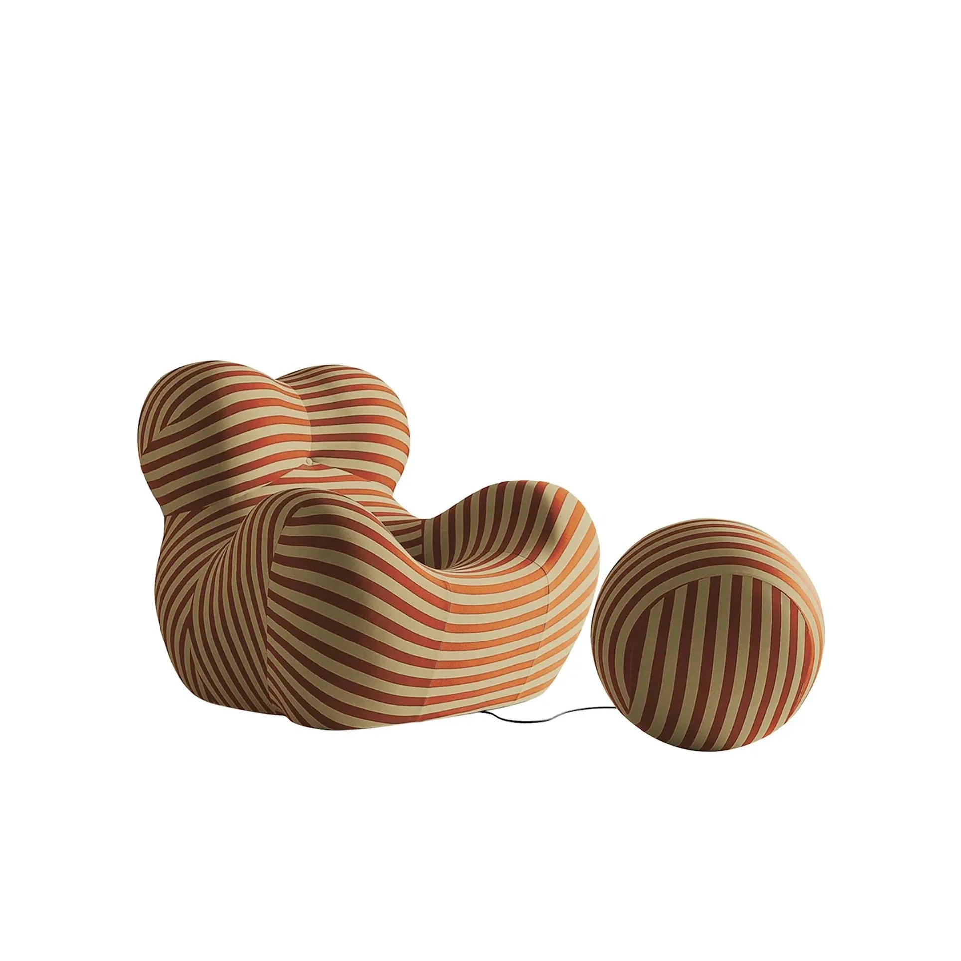 B&B Italia Big Mama Series Up 2000 loungestol i skum med striper