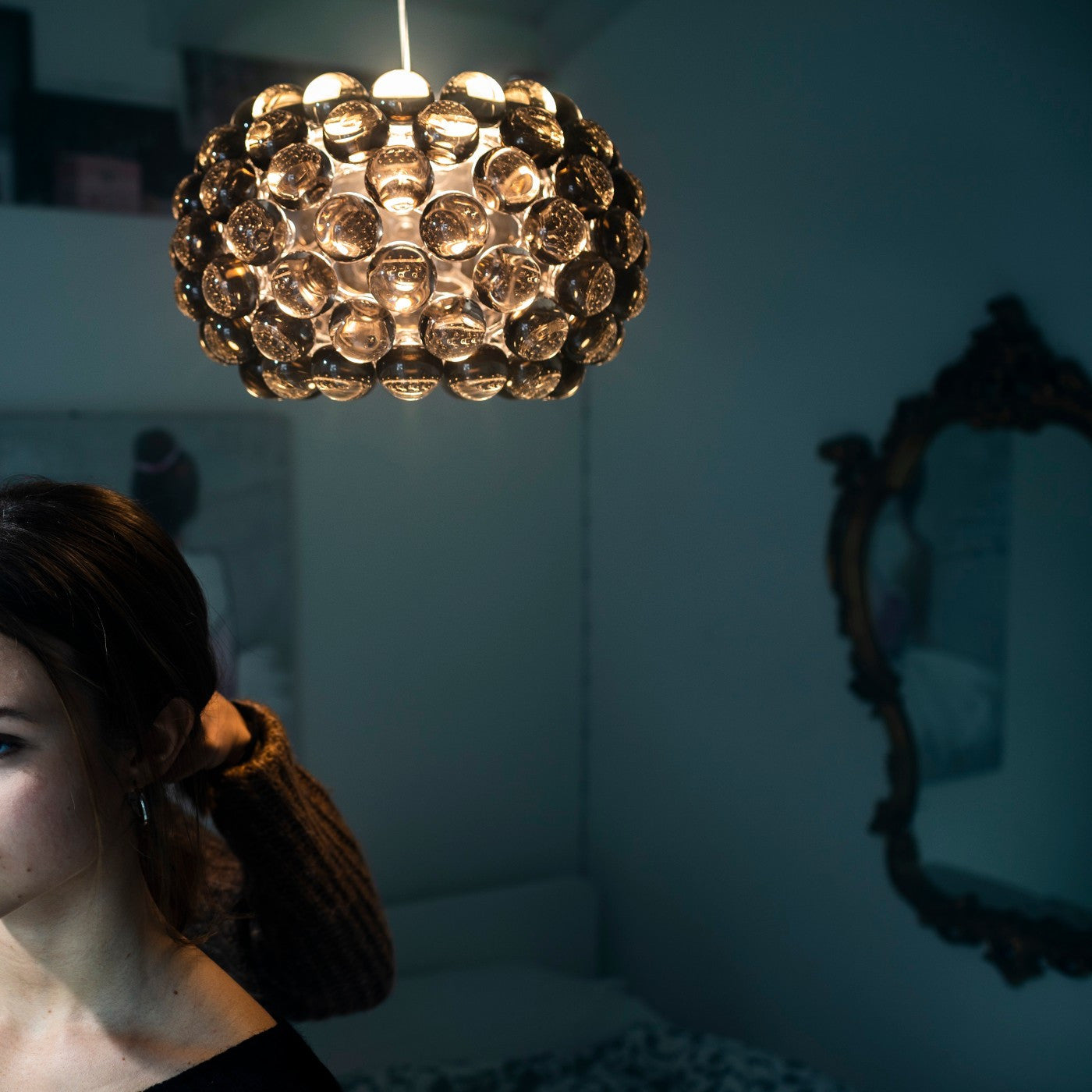 Foscarini Caboche Plus Piccola taklampe med grå kuler