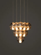 Bocci 14.10 Geometric taklampe i klart glass med lys 