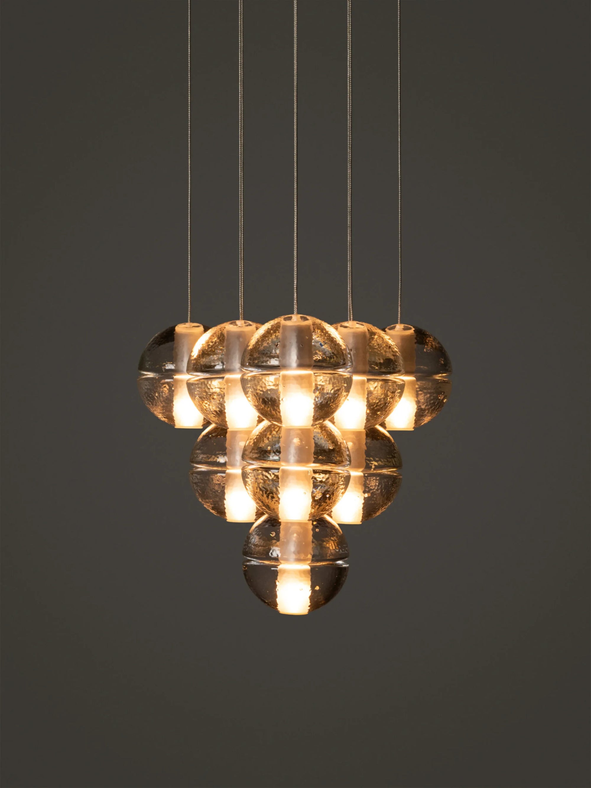 Bocci 14.10 Geometric taklampe i klart glass med lys 