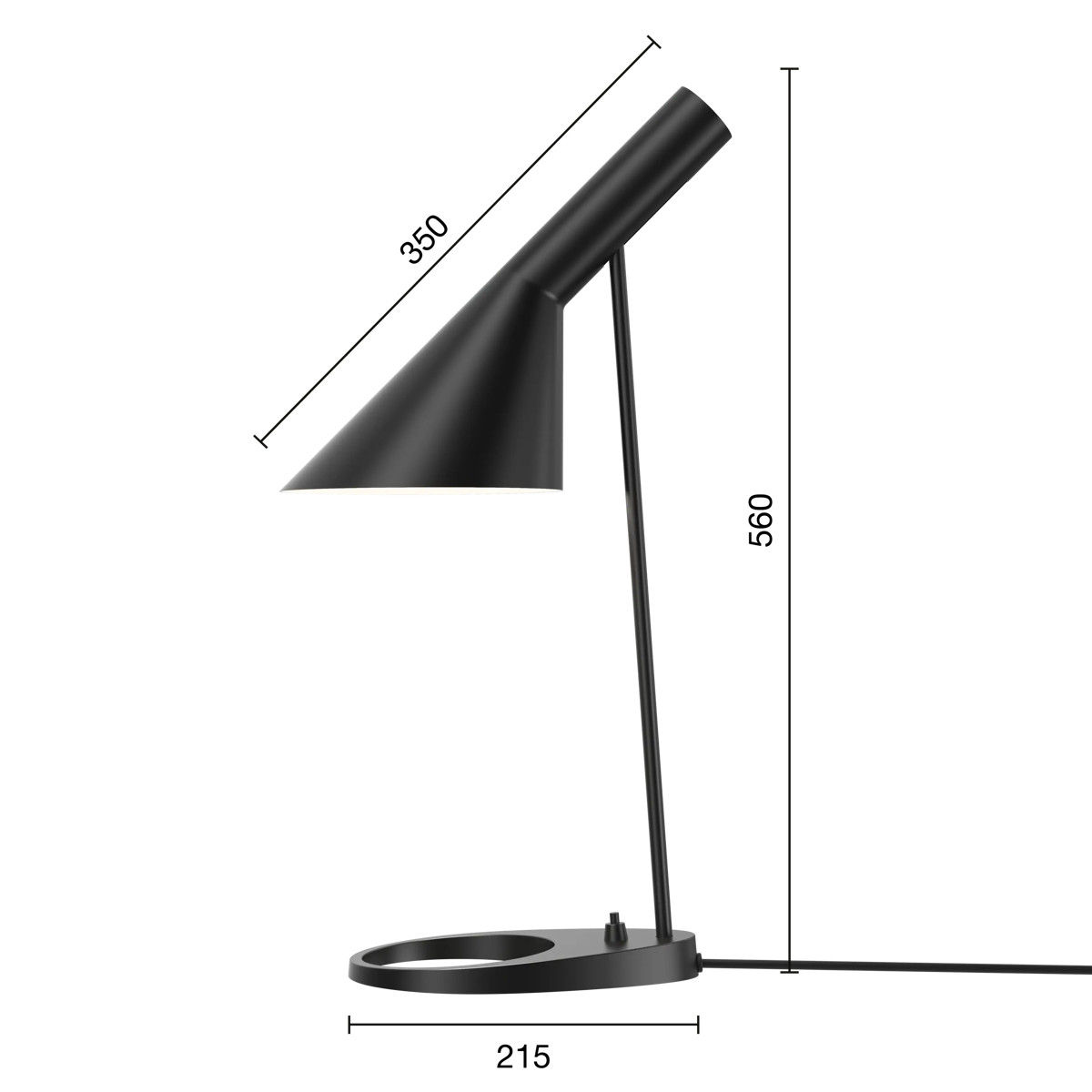 AJ Sort Bordlampe - Utstillingsmodell