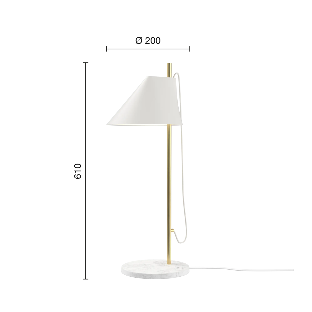 Yuh Hvit/Messing Bordlampe - Utstillingsmodell