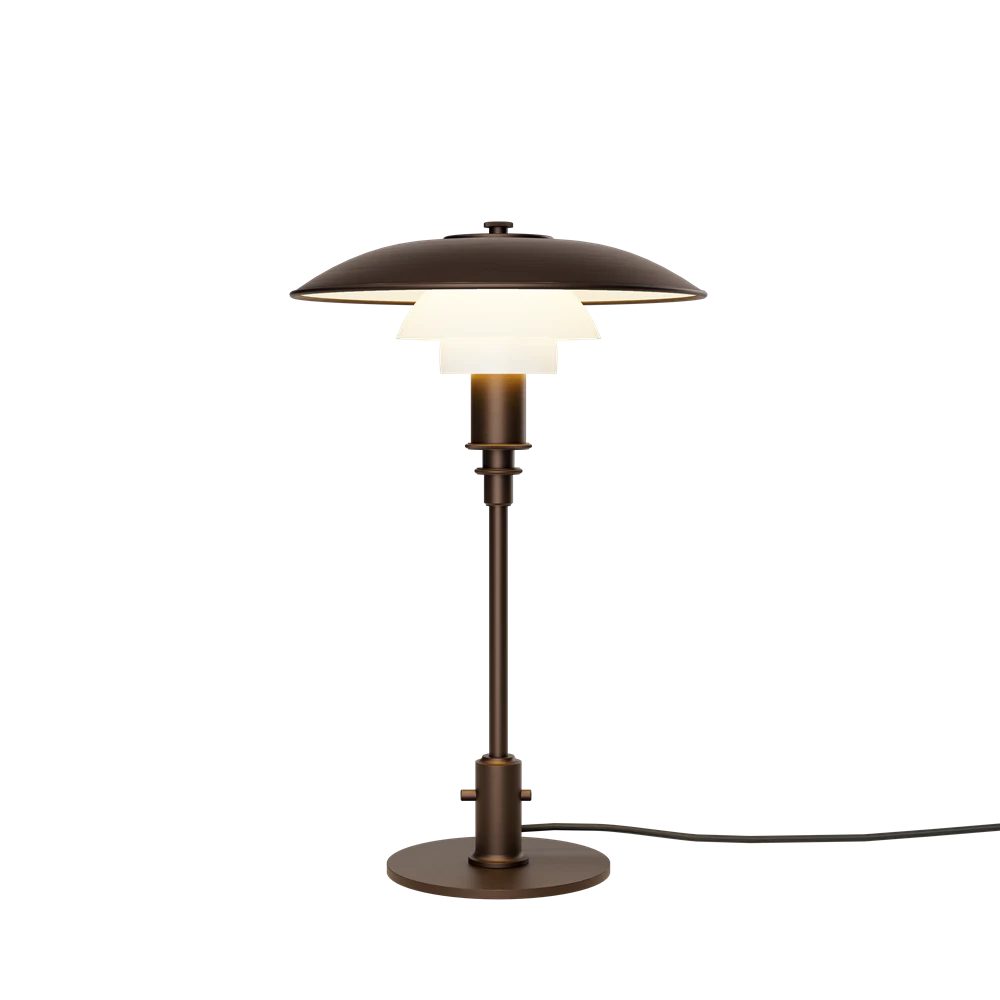 PH 3/2 Aged Brass Opal Bordlampe