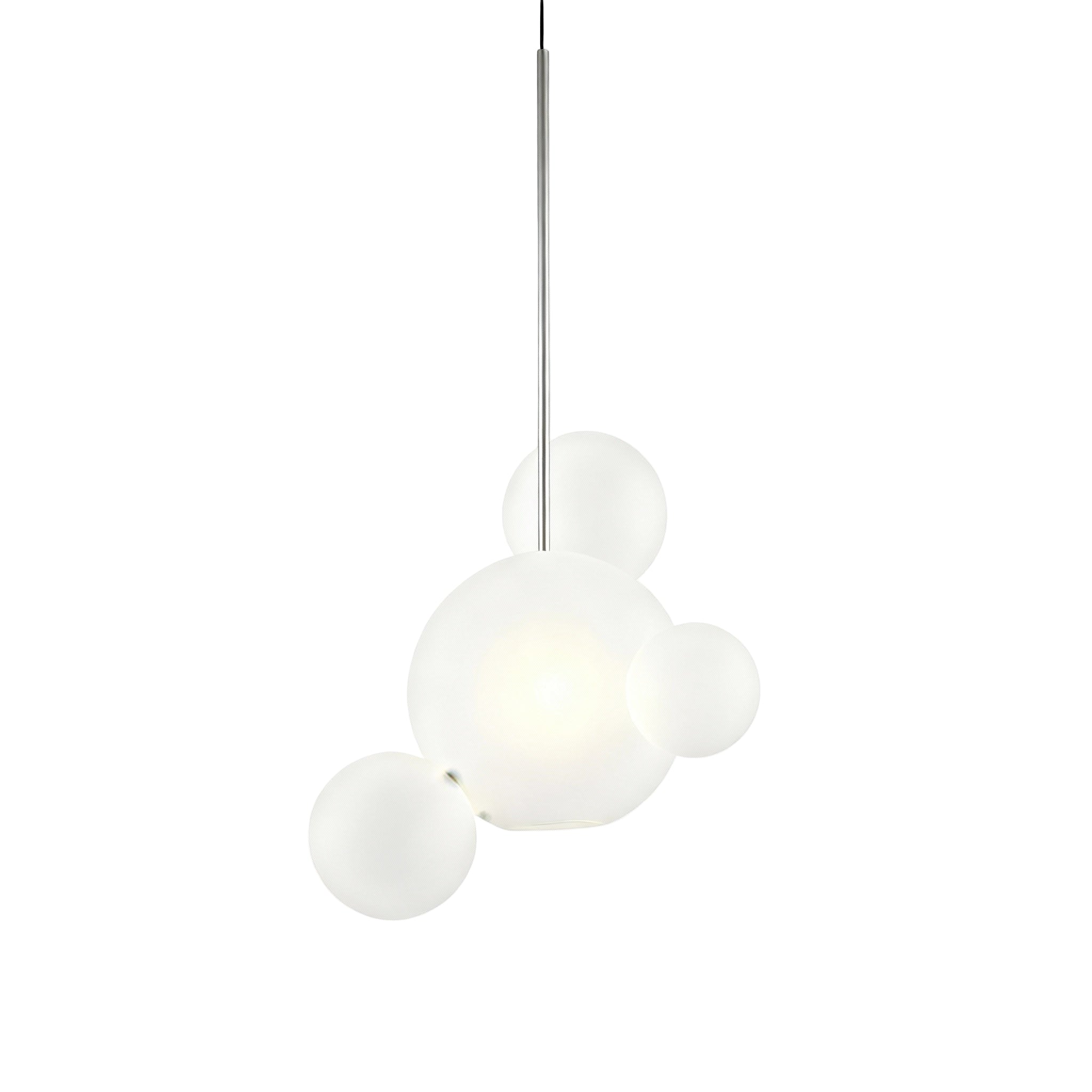 Giopato & Coombes Bolle 04 Pendant brushed nickel, pendel i børstet nikkel og frostet glass 