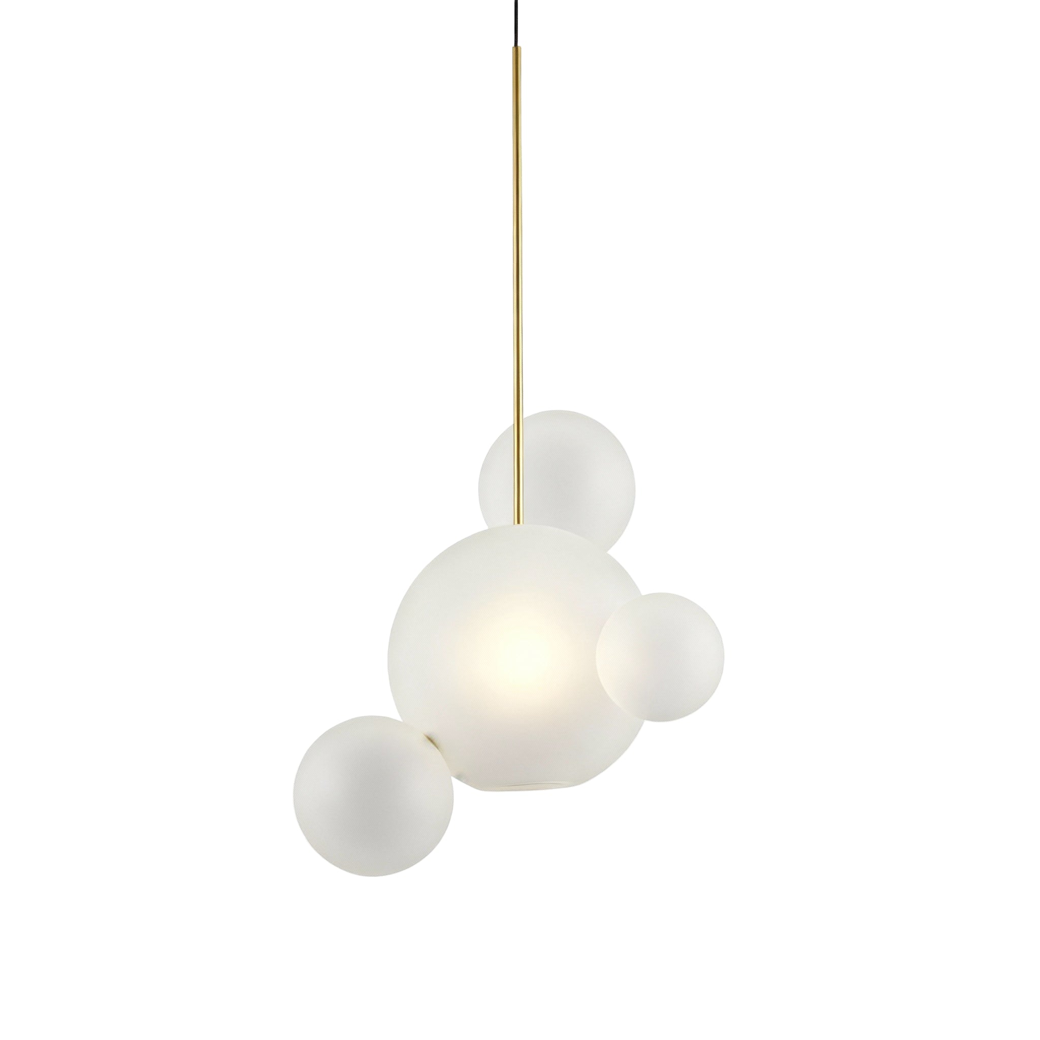 Giopato & Coombes Bolle 04 Frosted Brushed Brass, taklampe i børstet messing med frostet glass 