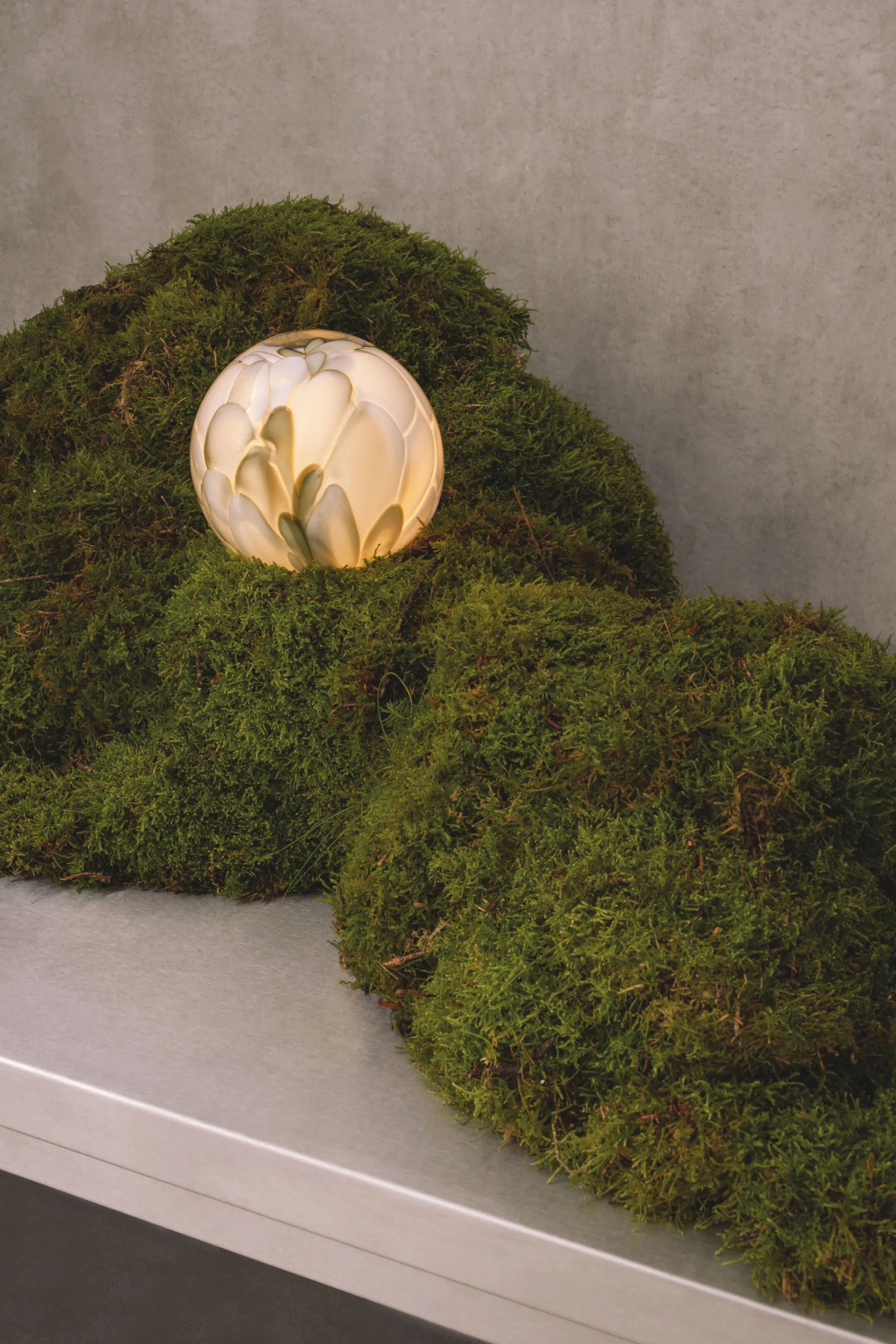 Bocci 118p oppladbar lampe med grønt og hvitt mnnblåst glass 