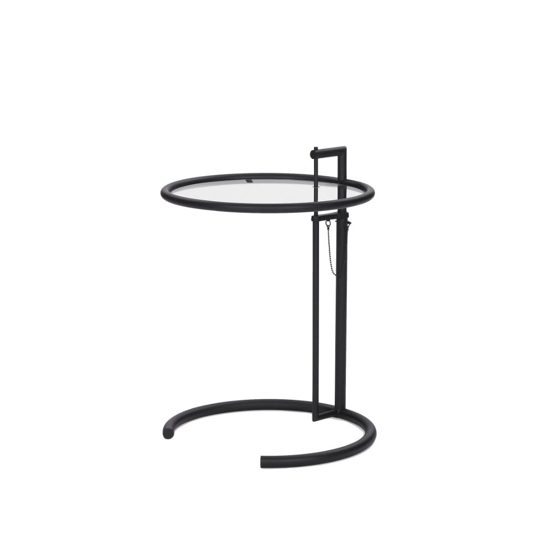 Classicon eileen gray sidebord i sort metall med glassplate