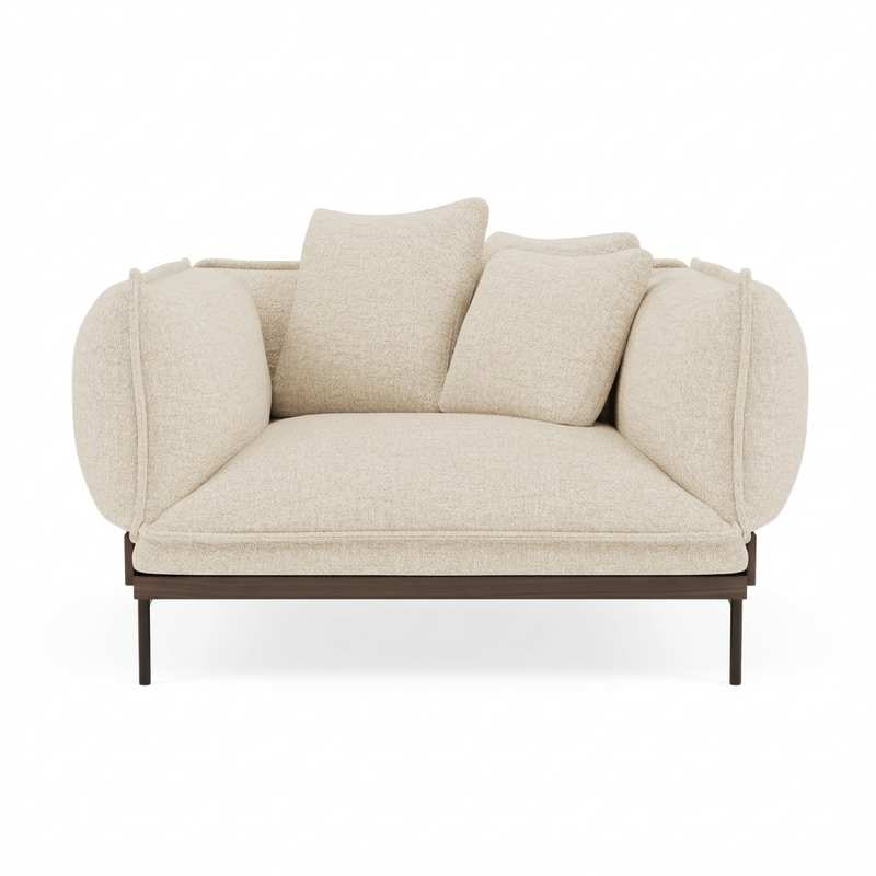 Jord Loungestol fra Fogia, Moss 0004 / Lakkert valnøtt / RAL9005