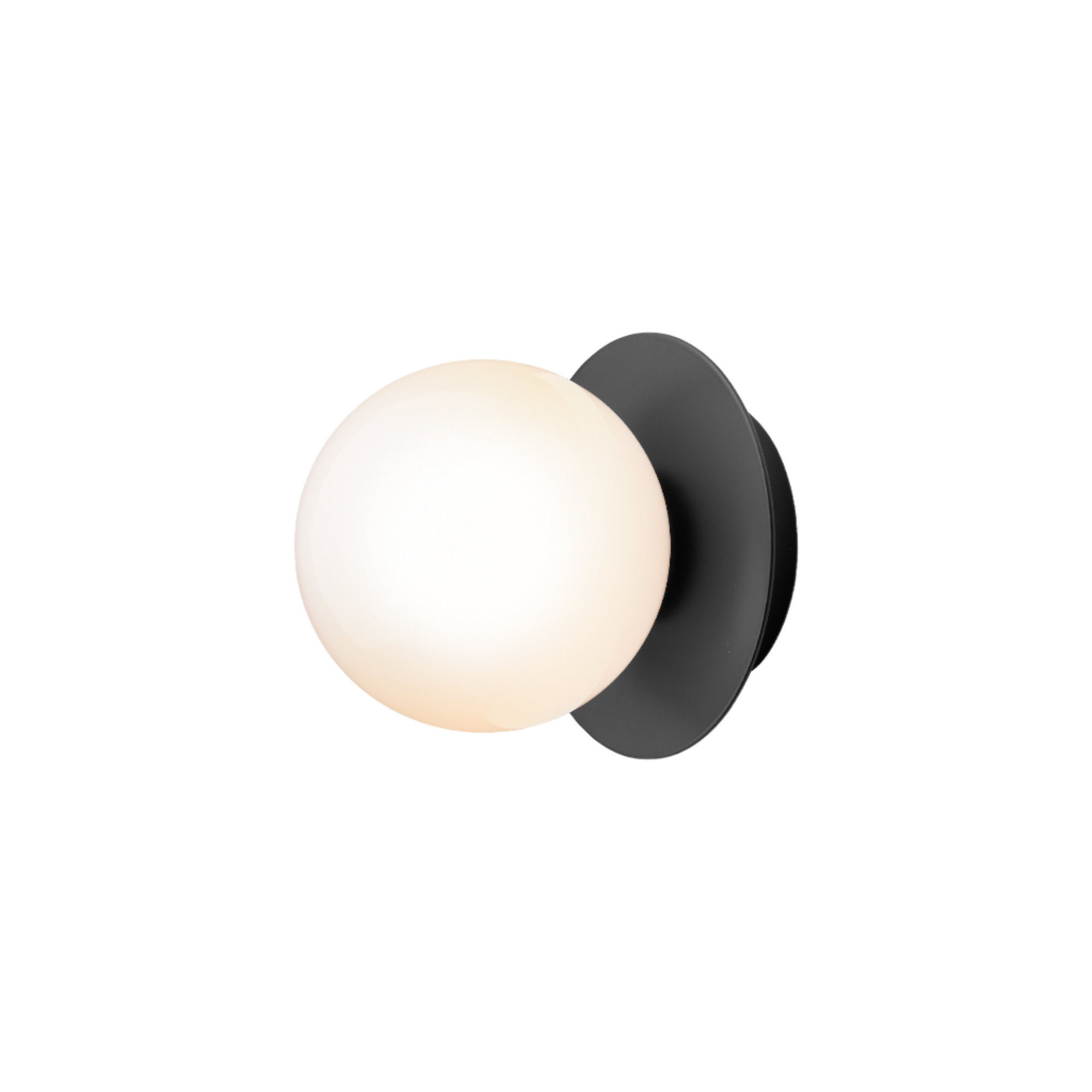 Nuura Liila 1 Small vegglampe med sort base og opalglass 