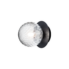 Nuura Liila 1 Small vegglampe med sort base og optisk glass 