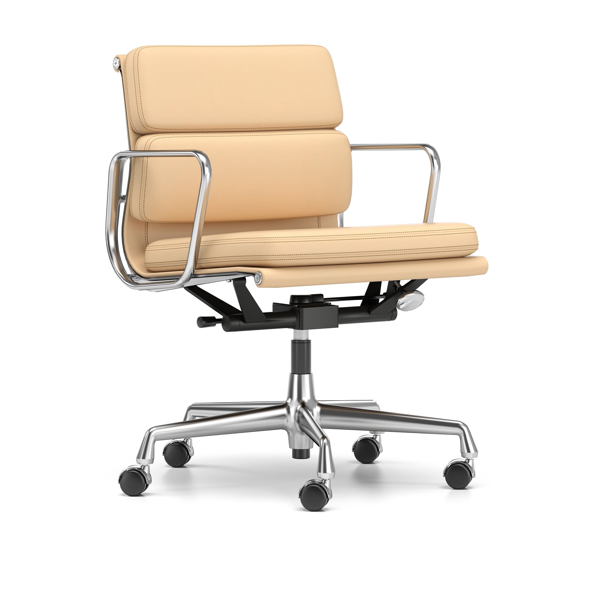 Moderne Vitra kontorstol for hjemmekontor i sort skinn