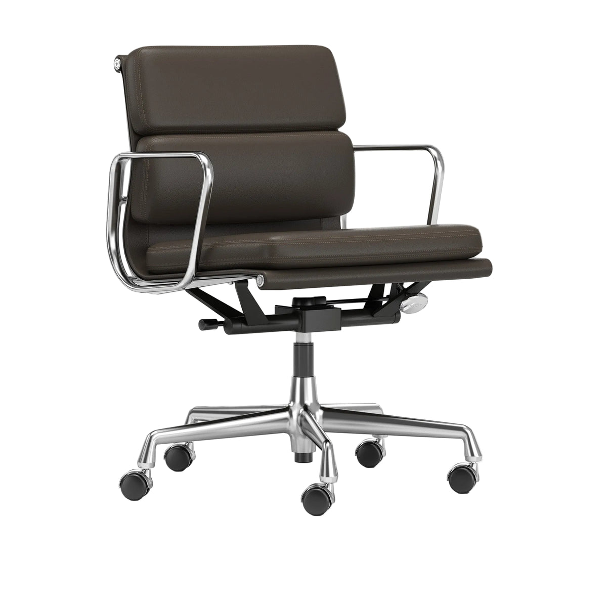 Soft Pad EA 217 kontorstol fra Vitra med kromramme og skinn