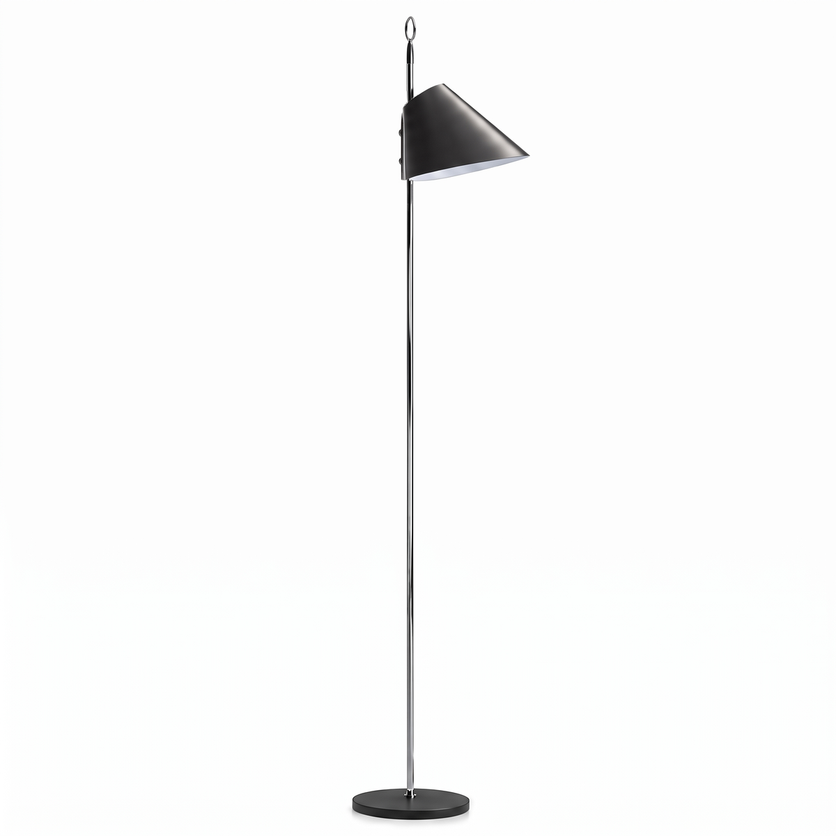 Monachella gulvlampe med flyttbar metallgrå skjerm fra Azucena