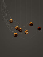 Bocci 93.7 Sculptural Cable Pendel, 93 7 Sculptural Cable Nikkel i mørkt miljø