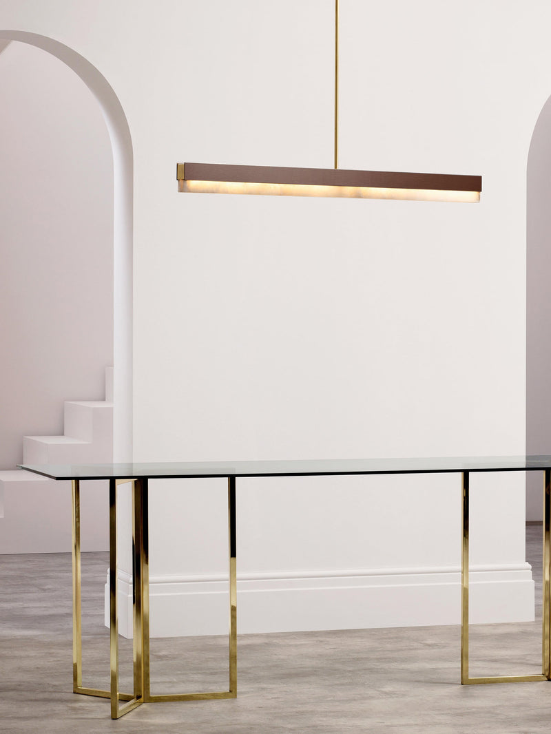 Artes pendel fra CTO Lighting med avlang alabastskjerm og smalt metalloppheng