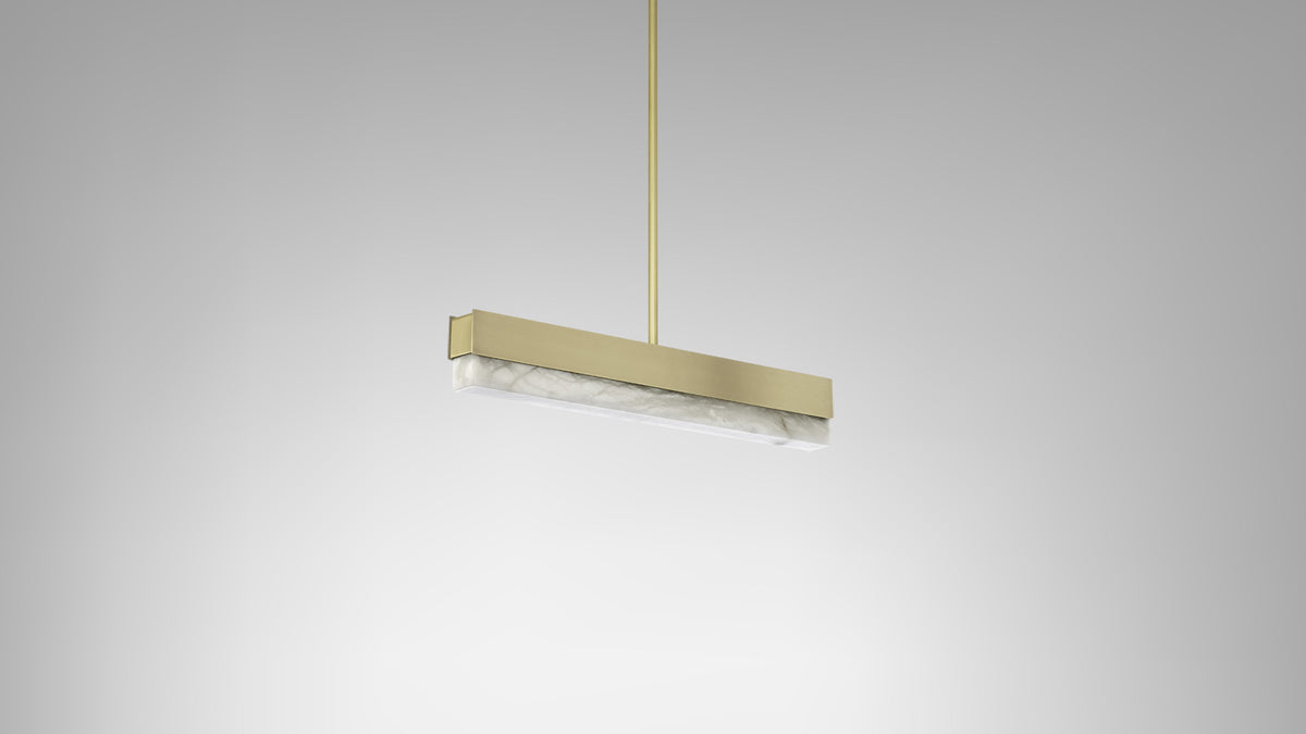 Artes pendel fra CTO Lighting med avlang alabastskjerm og smalt metalloppheng