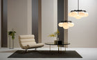 Cloudesley Chandelier fra CTO Lighting med ovale skjermer i matt opalglass