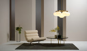 Cloudesley Chandelier fra CTO Lighting med ovale skjermer i matt opalglass
