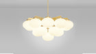 Cloudesley Chandelier fra CTO Lighting med ovale skjermer i matt opalglass