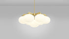 Cloudesley Chandelier fra CTO Lighting med ovale skjermer i matt opalglass