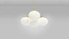Cloudesley Chandelier fra CTO Lighting med ovale skjermer i matt opalglass