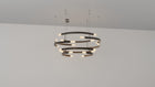Trace Circular Halo Pendel fra CTO Lighting med glasskjermer i flere nivåer