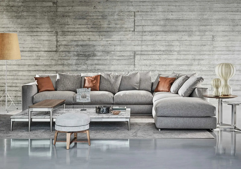 Flexform Asolo sofa, som hjørnesofa i et stuemiljø