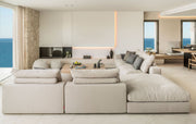 Flexform Groundpiece sofa, som moduloppsett i et lyst interiør