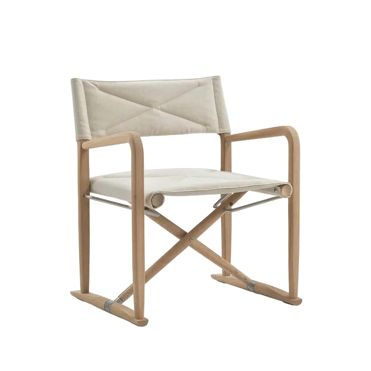 Flexform Luchino Outdoor loungestol, med iroko-ramme og tekstilsete