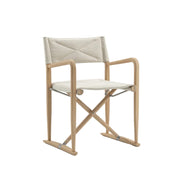 Flexform Luchino Outdoor spisestol, med iroko-ramme og tekstilsete