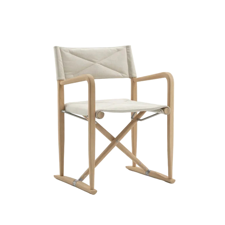 Flexform Luchino Outdoor spisestol, med iroko-ramme og tekstilsete