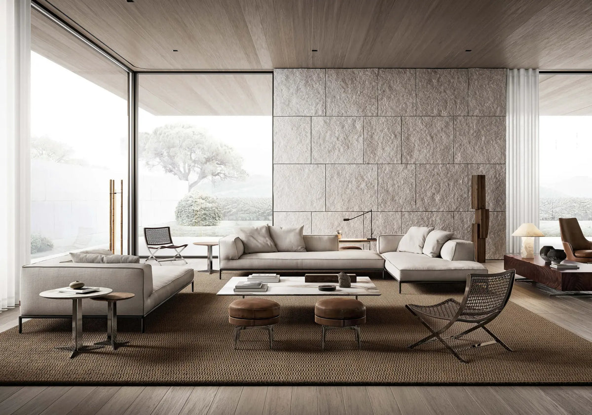 Flexform Perry Up sofa, sammen med andre sofaer i et interiør
