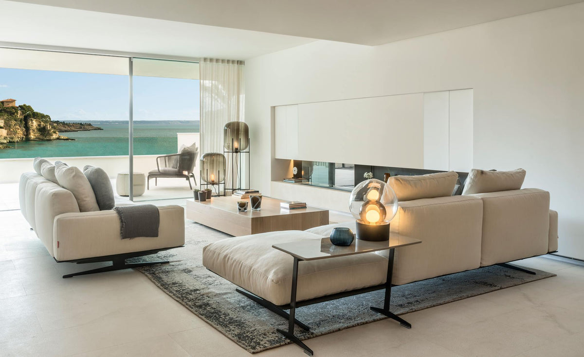 Flexform Soft Dream sofa, som moduloppsett i et stuemiljø