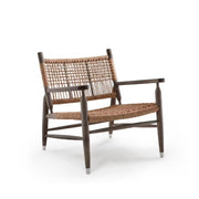 Flexform Tessa Outdoor loungestol, med iroko-ramme og flettet sete