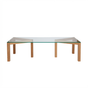 Winwin Sofabord fra Fogia, Lakkert eik / Klart glass