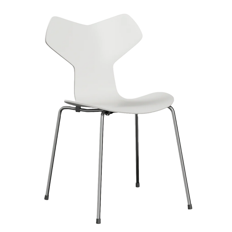 Fritz Hansen 4130 Grand Prix Spisestol i lakkert ask med krom ben