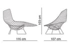 Bertoia Asymmetric Sjeselong, Fullpolstret fra Knoll, produktbilde