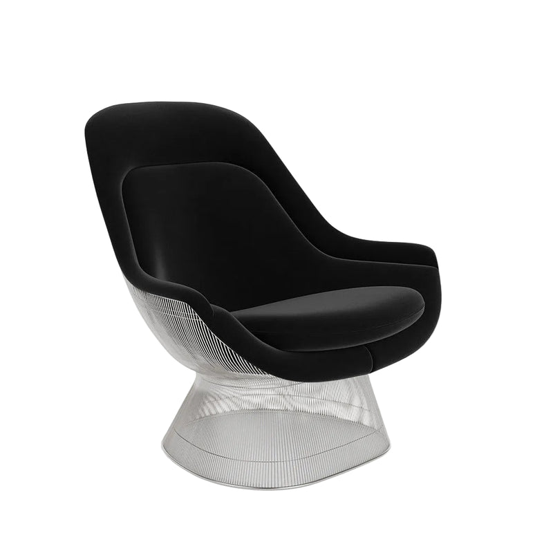 Platner easy chair fra Knoll, Knoll Velvet - Ebony / polert nikkel