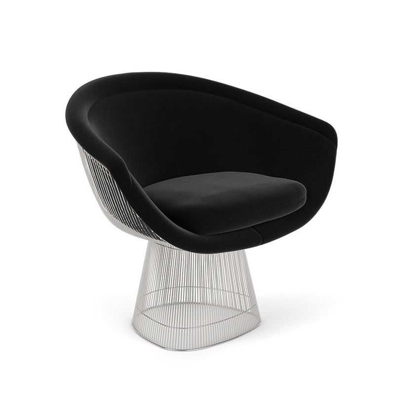 Platner lounge chair fra Knoll, Knoll Velvet - Ebony / polert nikkel
