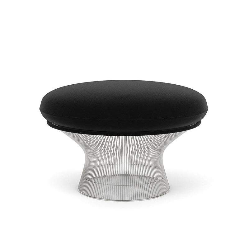 Platner ottoman fra Knoll, Knoll Velvet - Ebony / polert nikkel