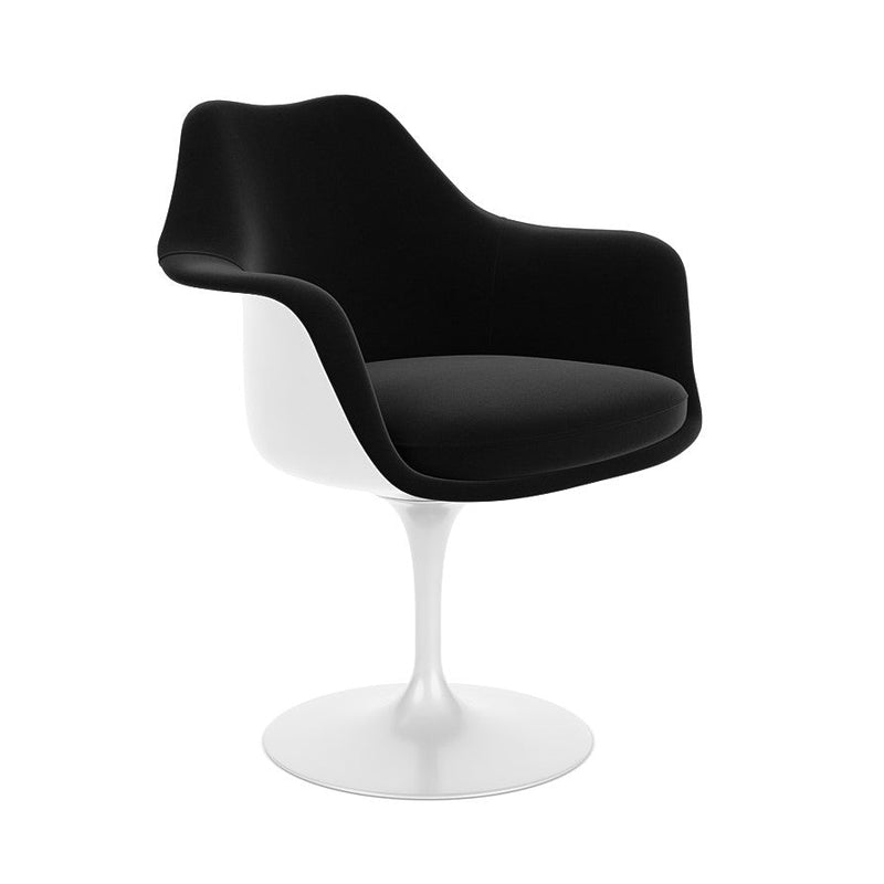 Saarinen tulip fullpolstret med arm hvit fra Knoll, Knoll Velvet - Ebony